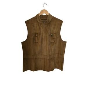 Lauren Ralph Lauren Dry Goods Supply Co Faux Suede Vest Size 1X Brown Western